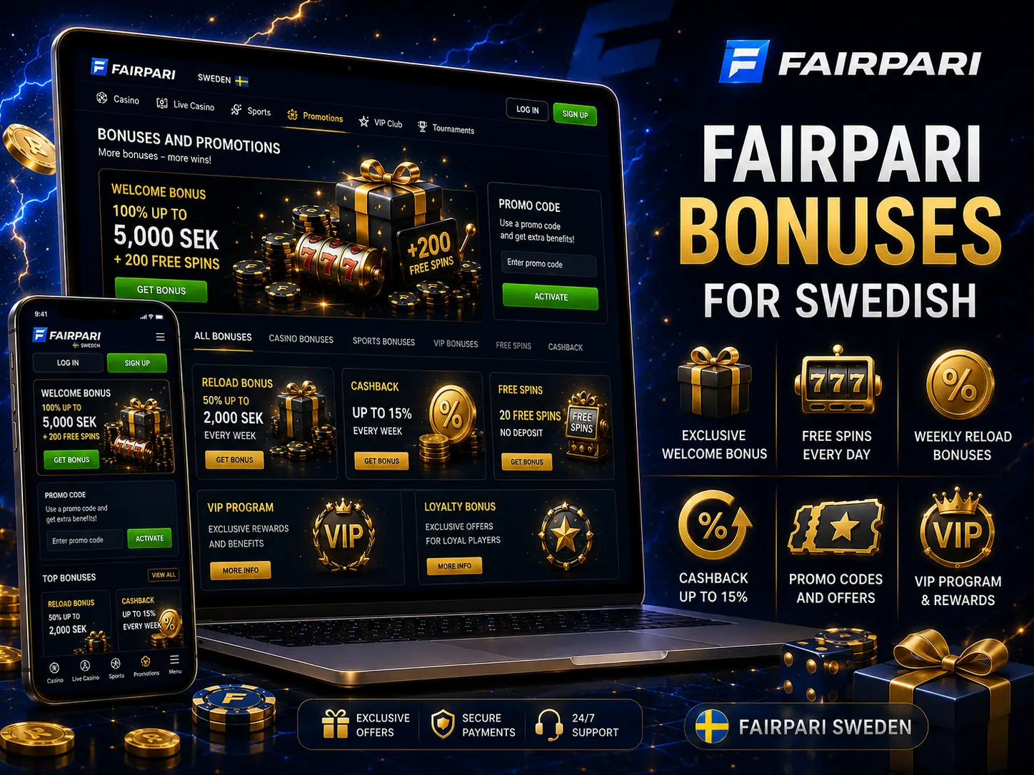 Fairpari Bonuses for Swedish Players